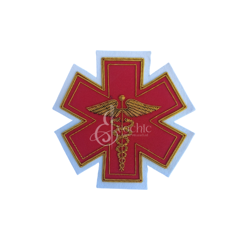 MEDICAL STAFF HANDMADE EMBROIDERY GOLDEN & SILVER BULLION BLAZER COMBINED BADGE