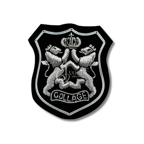 A premium custom handmade bullion embroidery crest.