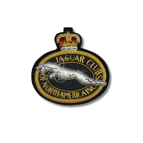 JAGUAR CLUB HANDMADE EMBROIDERY GOLDEN BULLION WIRE BLAZER BADGE FOR JACKETS