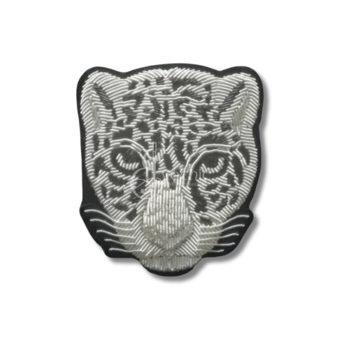 LEOPARD PATCH HANDMADE EMBROIDERED GOLDEN BULLION WIRE BLAZER BADGE