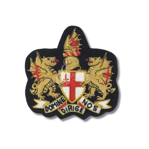 London Royal Crown crest Handmade Embroidered Bullion Wire Blazer crests patches