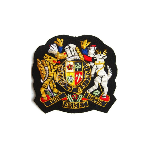 PRO ARISET FOCIS CREST HANDMADE EMBROIDERED GOLDEN BULLION FASHION LUXURY BADGE