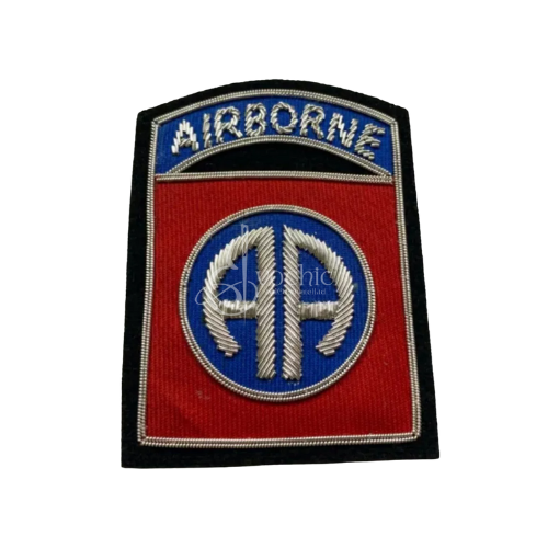 Handmade US Army Airborne Badge - Silver Bullion Embroidered Military Patch