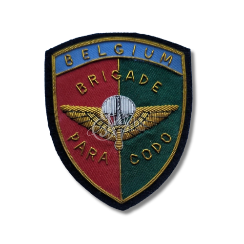 BELGIUM BRIGADE PARA CODO HANDMADE EMBROIDERY GOLDEN BULLION WIRE BLAZER BADGE