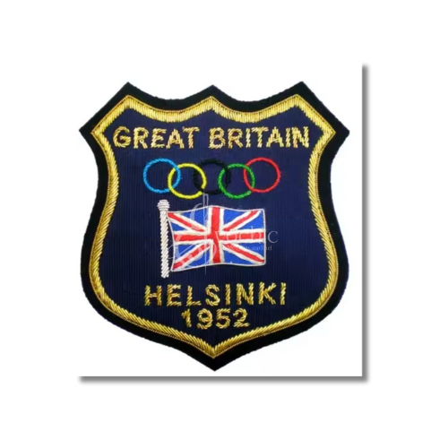 Great Britain crest Handmade Embroidered Bullion Wire Blazer crests patches