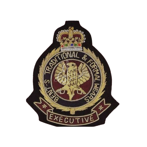 Executive Vintage Fashion Gold Bullion Wire Hand Embroidery Blazer patch Sew on