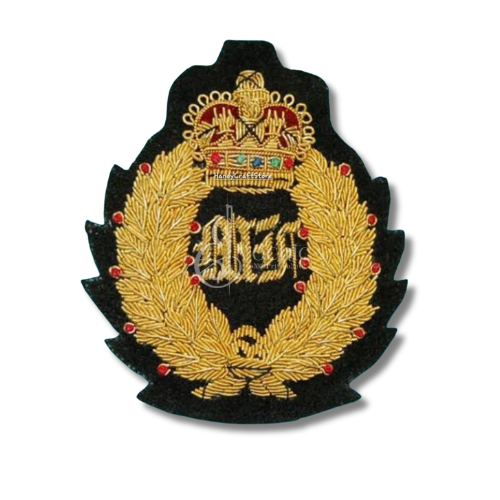 2ND DRAGOON QUEENS BAY HANDMADE EMBROIDERY GOLDEN BULLION BLAZER BADGE