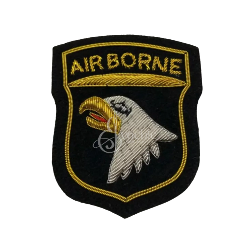101ST Handmade US Army Airborne Badge - Silver Bullion Embroidey Military Patch