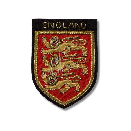 VINTAGE GREAT BRITIAN 3 LION HANDMADE EMBROIDERY COAT OF ARMS LUXURY BADGE [NEW]