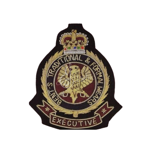 Executive Vintage Fashion Gold Bullion Wire Hand Embroidery Blazer patch Sew on