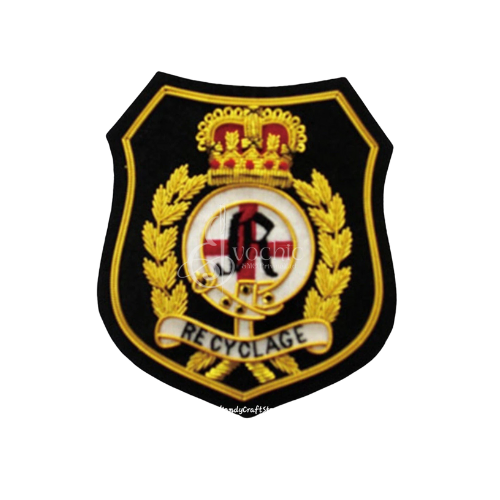 RECYCLAGE HANDMADE EMBROIDERY GOLDEN BULLION WIRE BLAZER PATCH