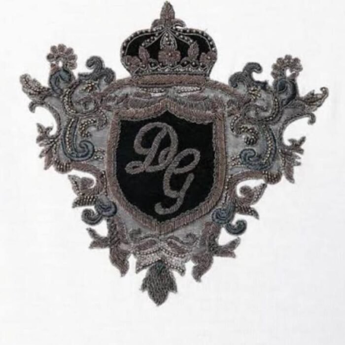 DG CUSTOM SILVER Handmade Embroidered Wire Blazer Badge