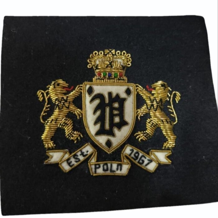 Handmade Embroidered Bullion Wire Blazer Badge