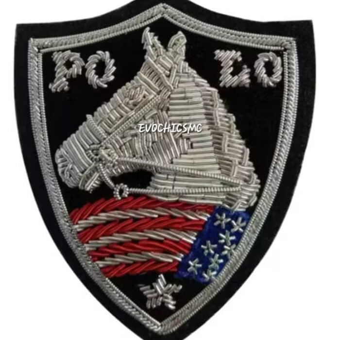 Handmade polo Embroidered Bullion Wire Blazer Badge