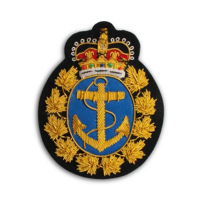 Royal Navy Bullion Embroidered Badge – Anchor & Crown Insignia