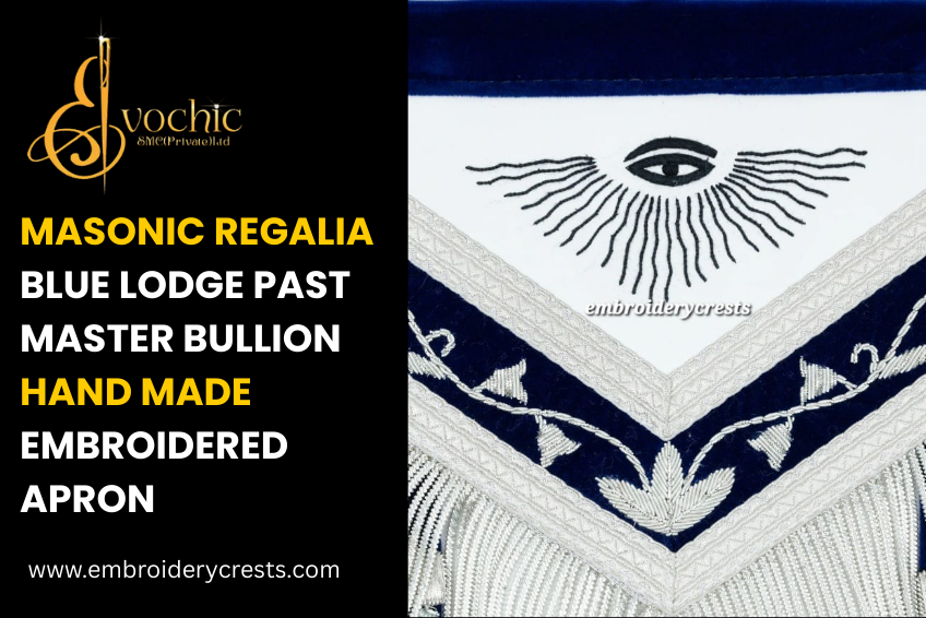 Masonic Regalia Blue Lodge Past Master Bullion Hand-Embroidered Apron 2026