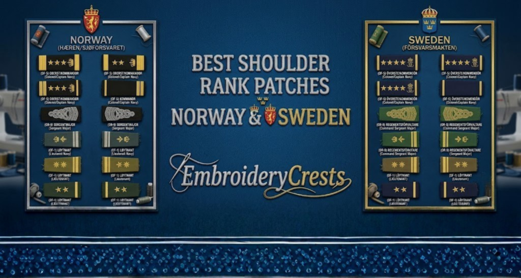 Shoulder Rank Patches Norway Sweden