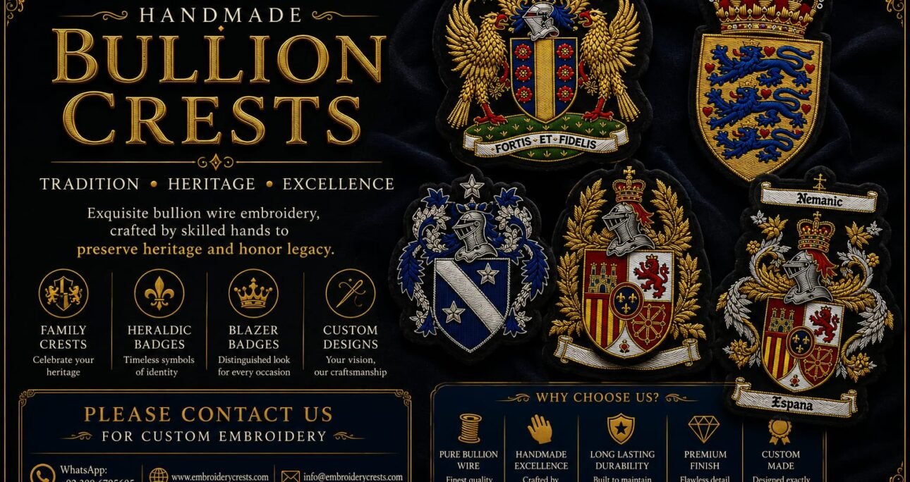 Handmade Bullion Crests Patches: Best Timeless Craftsmanship for Premium Custom Designs