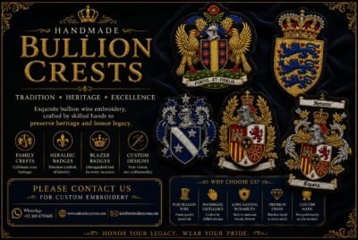 Handmade Bullion Crests Patches: Best Timeless Craftsmanship for Premium Custom Designs