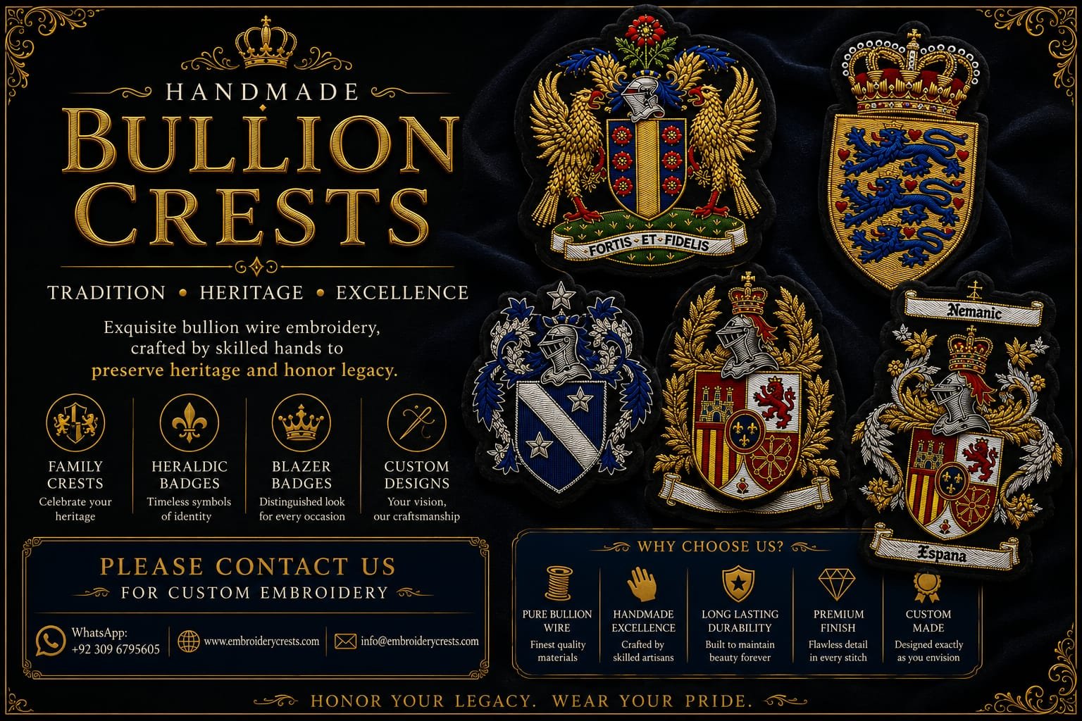 Handmade Bullion Crests Patches: Best Timeless Craftsmanship for Premium Custom Designs